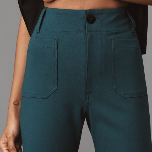 Anthropologie The Colette Cropped Wide-Leg Ponte Pants by Maeve - Picture 3 of 4